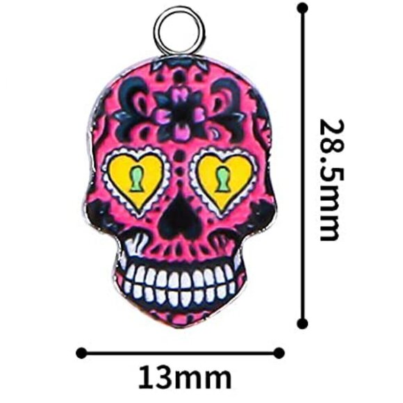 Colorful Kandi Skull Charm Bracelet - Picture 5 of 5